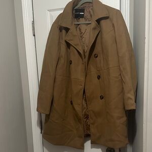 Fashion Nova Tan Double-Breasted Coat size 1X